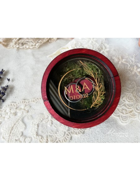 Handmade wooden ring box