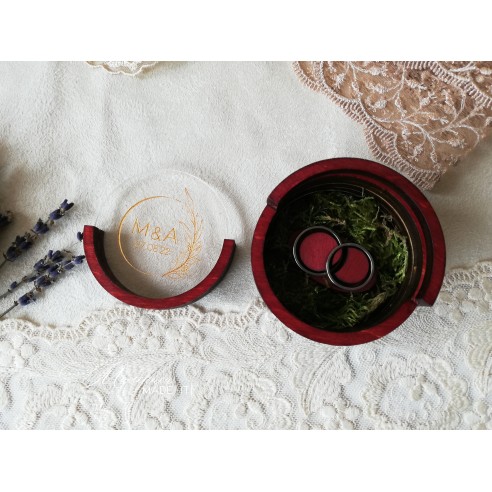 Round Ring Box | Personalized Wooden Wedding Box