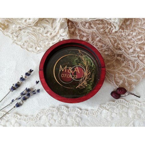 Round Ring Box | Personalized Wooden Wedding Box
