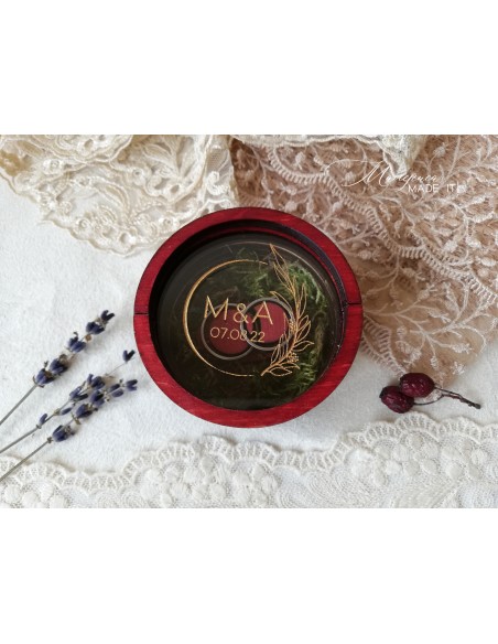 Round Ring Box | Personalized Wooden Wedding Box