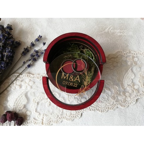 Round Ring Box | Personalized Wooden Wedding Box
