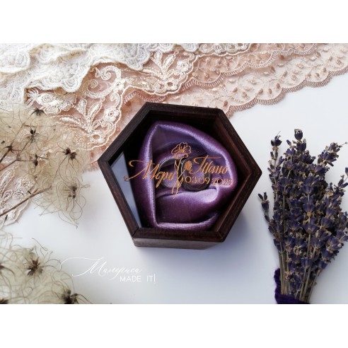 Engraved personalized wooden wedding ring box