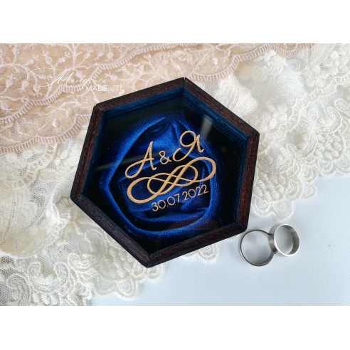 Elegant personalized wooden wedding ring box