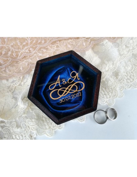 Elegant personalized wooden wedding ring box