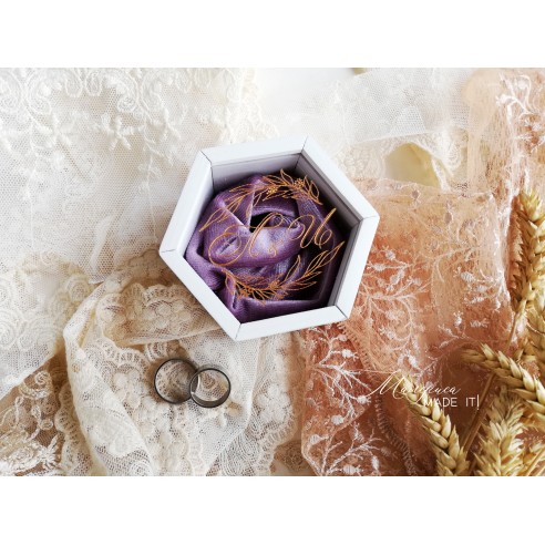 Hexagonal Velvet Ring Box | Personalized Wedding Box