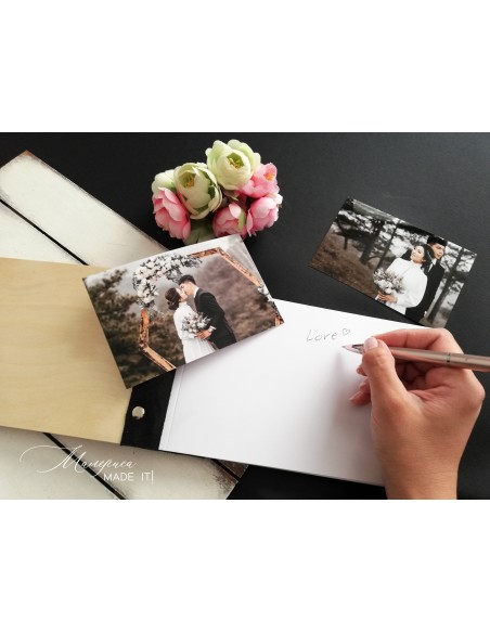 Guestbook with genuine leather cover
