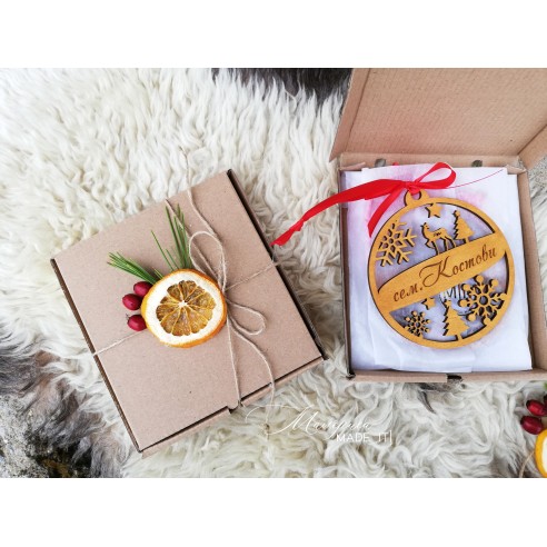 Personalized wooden Christmas tree ornament