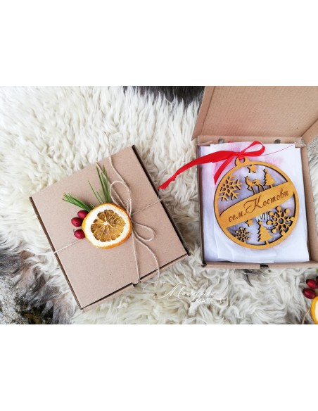 Personalized wooden Christmas tree ornament