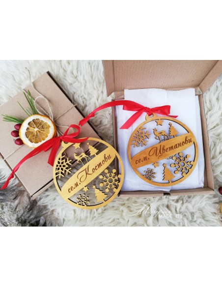Персонализирана дървена играчка за елха