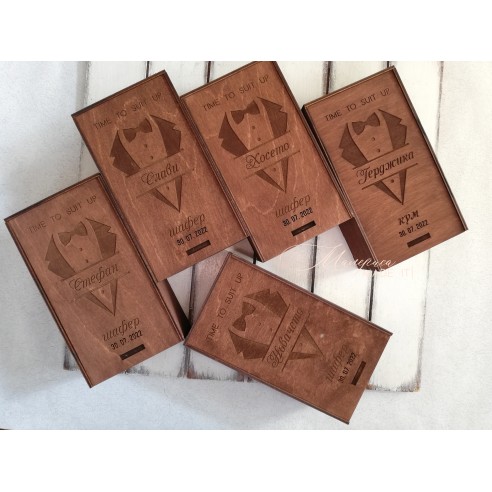 Personalized small wooden box invitation for groomsman or best man | Handmade gift