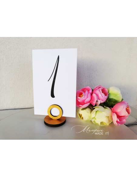 Table number holder or menu card - round