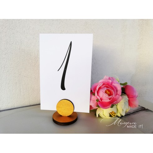 Table number holder or menu card - circle