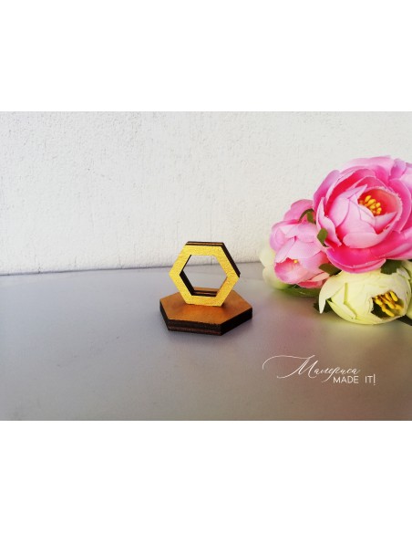 Table number holder or menu card - Hexagon