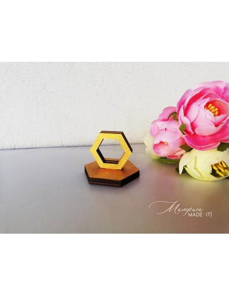 Table number holder or menu card - Hexagon