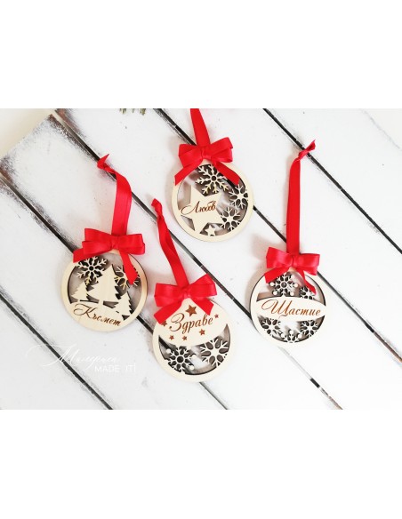 Christmas toys with wishes - 7 cm