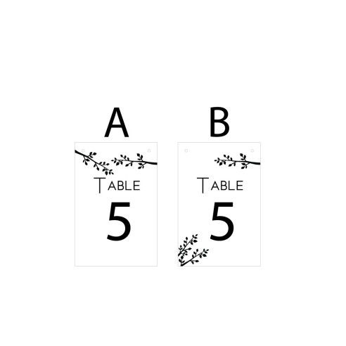 Table numbers - Double sided
