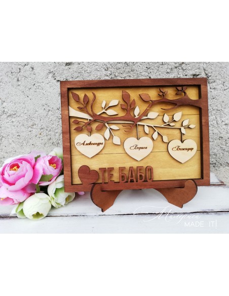 Frame with hearts for grandma