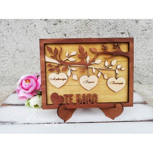 Frame with hearts for grandma
