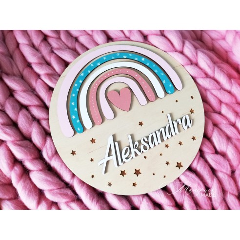 Rainbow Nursery Sign for a Girl