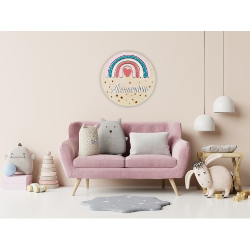 Rainbow Nursery Sign for a Girl