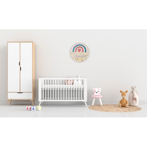 Rainbow Nursery Sign for a Girl