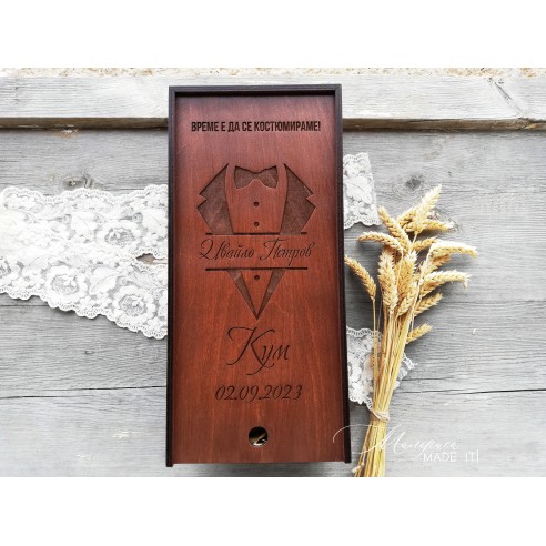 Wooden invitation for best man and best woman | Personalized wooden box