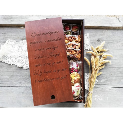 Wooden invitation for best man and best woman | Personalized wooden box