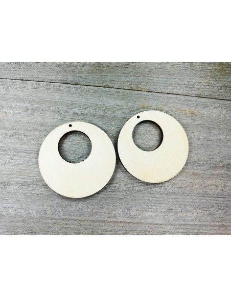 Round wooden or plexiglass bases for earrings
