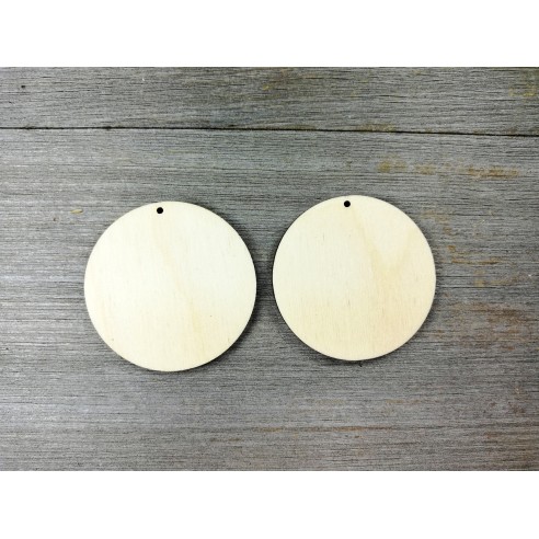 Round wooden or plexiglass bases for earrings