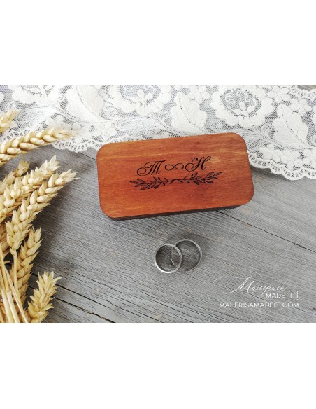 Rectangular Wooden Ring Box with Personalization