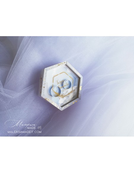 Foil Effect Ring Box - Personalized Wedding Box with Names
