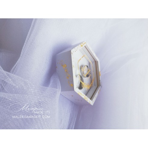 Foil Effect Ring Box - Personalized Wedding Box with Names
