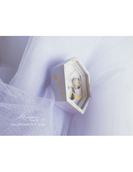 Foil Effect Ring Box - Personalized Wedding Box with Names