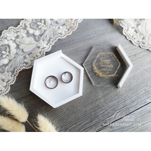 Personalized Wedding Ring Box with Clear Lid | Gift for Newlyweds