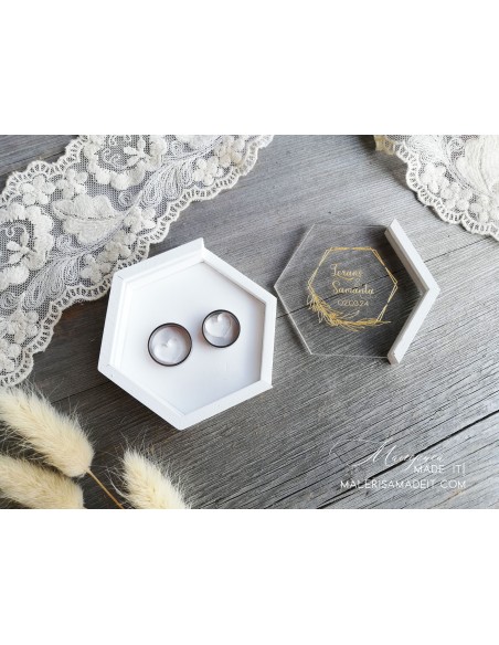 Personalized Wedding Ring Box with Clear Lid | Gift for Newlyweds