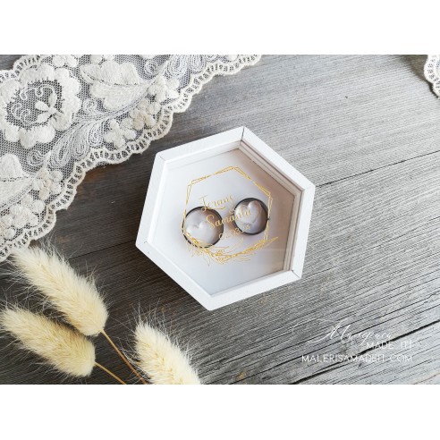 Personalized Wedding Ring Box with Clear Lid | Gift for Newlyweds