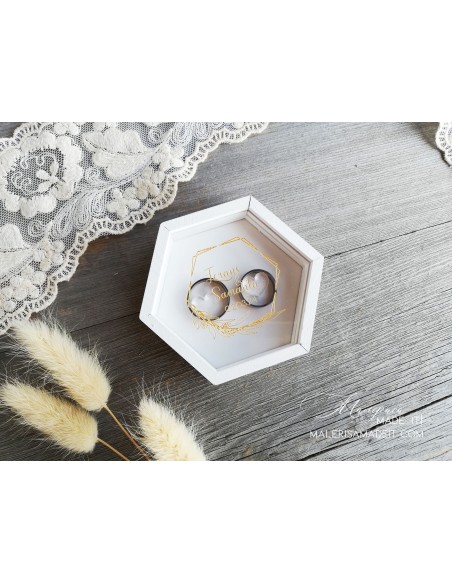 Personalized Wedding Ring Box with Clear Lid | Gift for Newlyweds