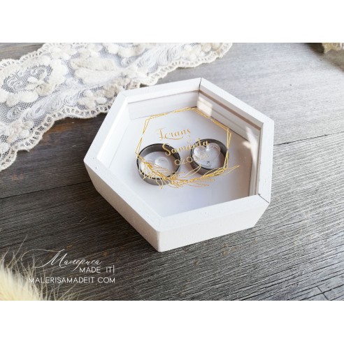 Personalized Wedding Ring Box with Clear Lid | Gift for Newlyweds