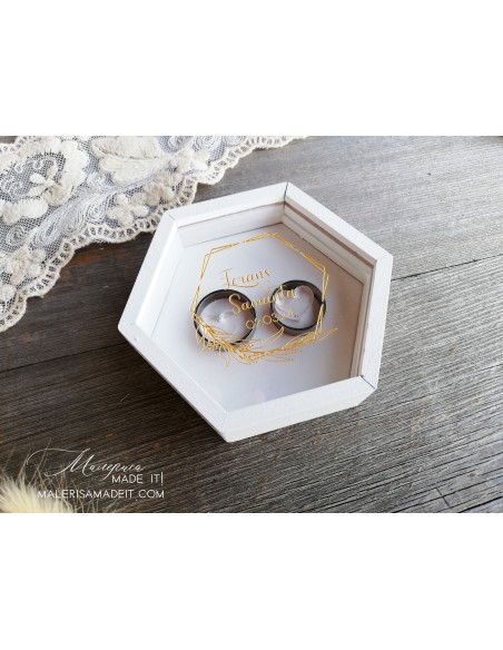 Personalized Wedding Ring Box with Clear Lid | Gift for Newlyweds
