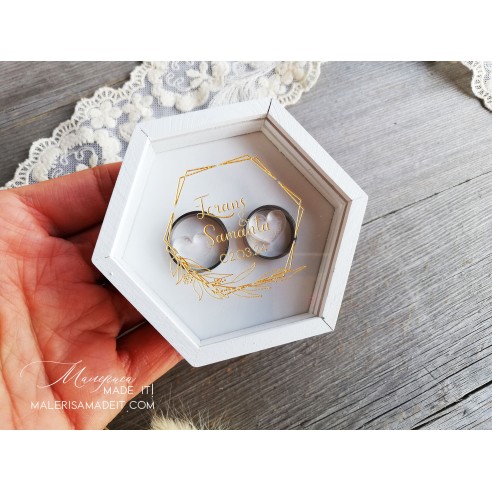 Personalized Wedding Ring Box with Clear Lid | Gift for Newlyweds