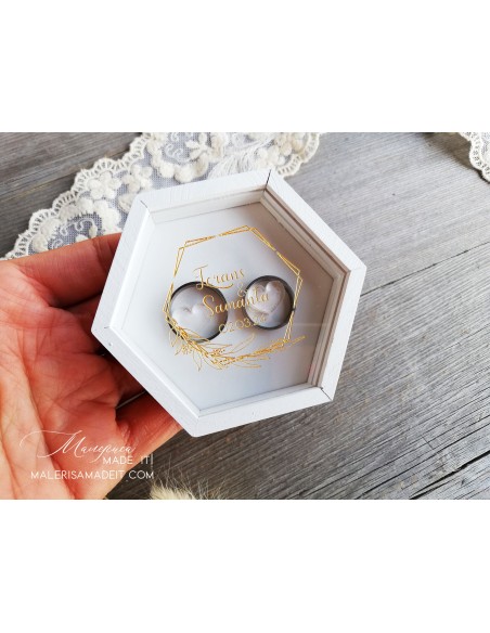 Personalized Wedding Ring Box with Clear Lid | Gift for Newlyweds