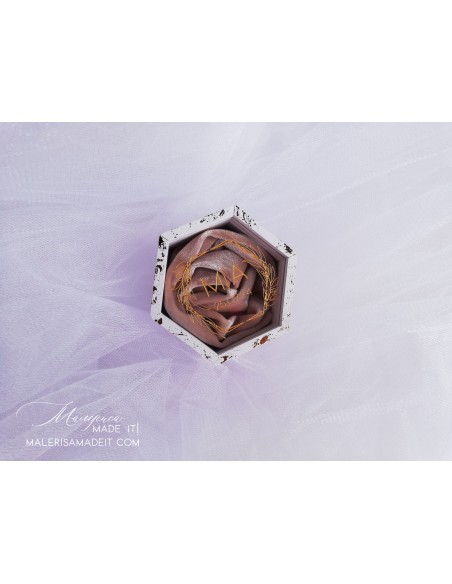 Personalized wedding ring box with velvet and foil effect
