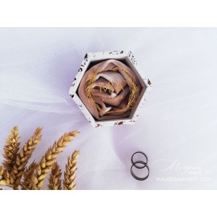Elegant personalized ring box with soft velvet filling and stylish foil effect