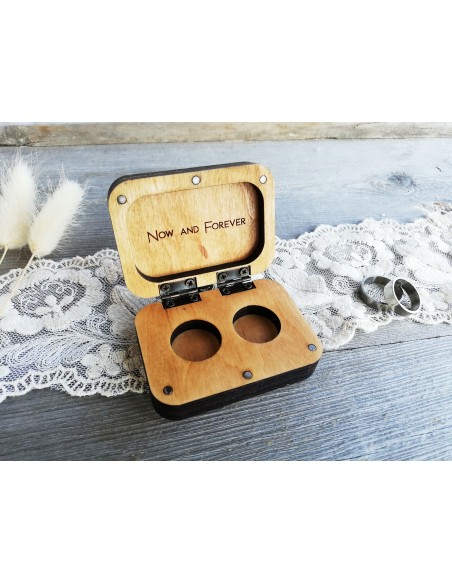 Ring Box Carried by a Dog | Wooden Personalized Wedding Box