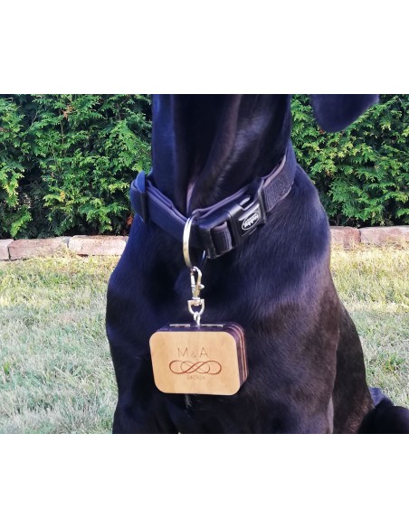 Ring Box Carried by a Dog | Wooden Personalized Wedding Box
