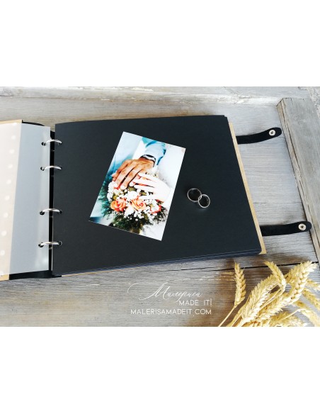Photo album with engraved wedding date