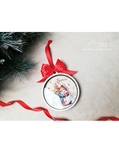 Personalized Christmas Tree Toy - Snowman Shaker