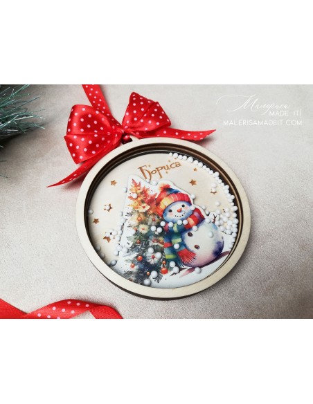 Personalized Christmas Tree Toy - Snowman Shaker
