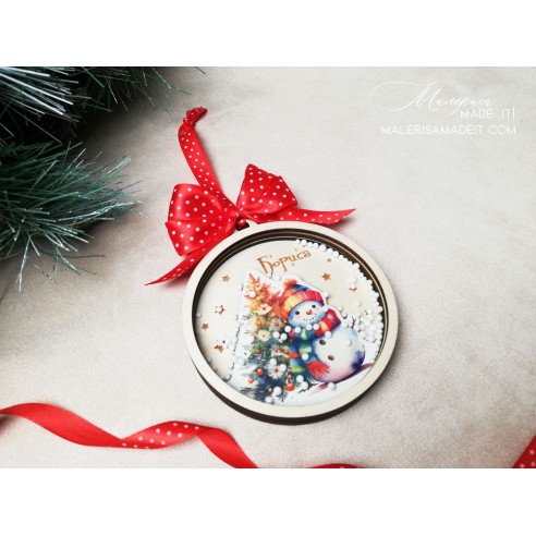 Personalized Christmas Tree Toy - Snowman Shaker