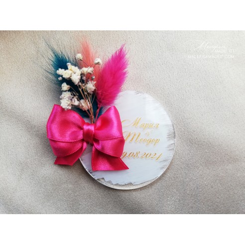 Gift for guests with dried flowers